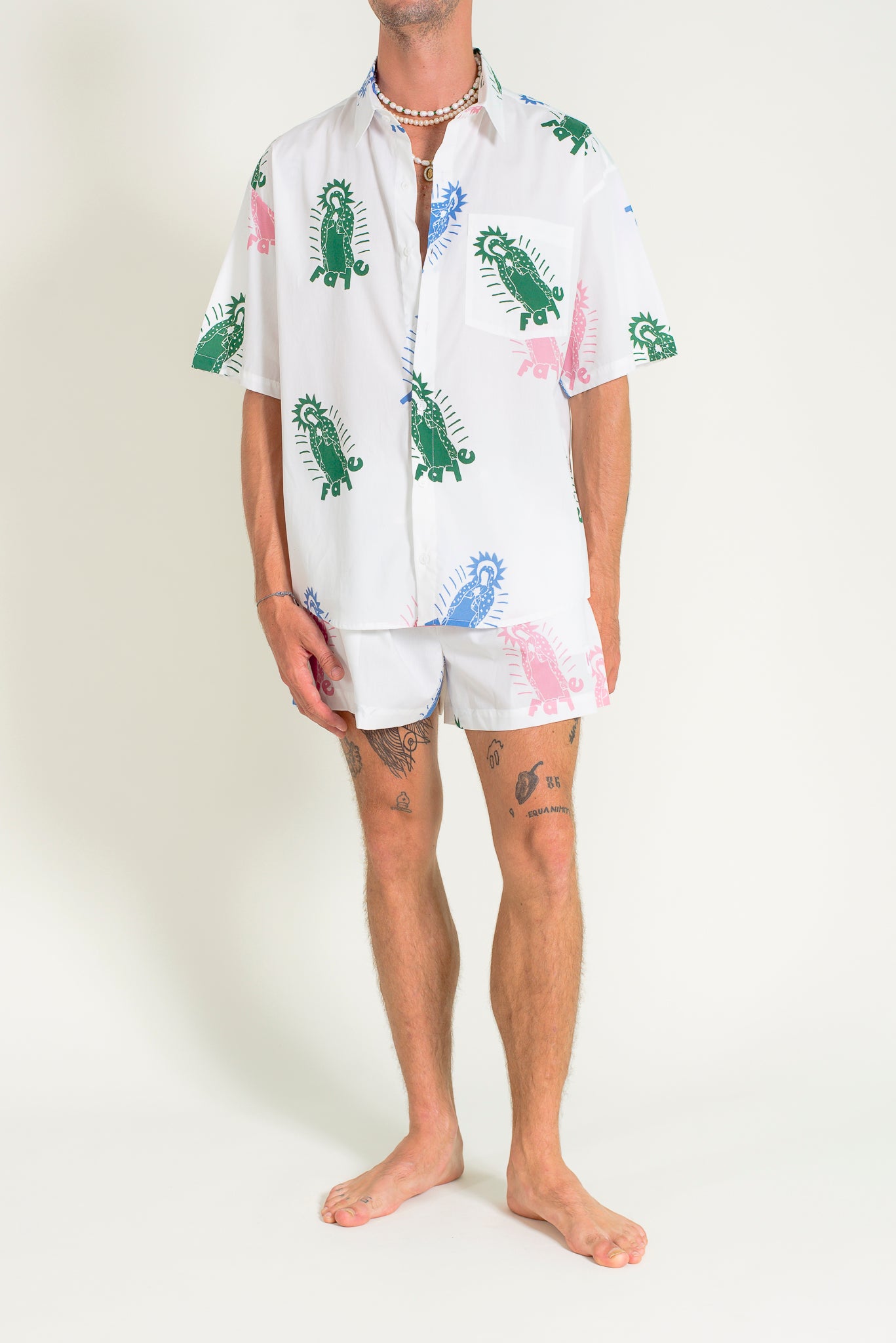 Printed short sleeves sunset shirt