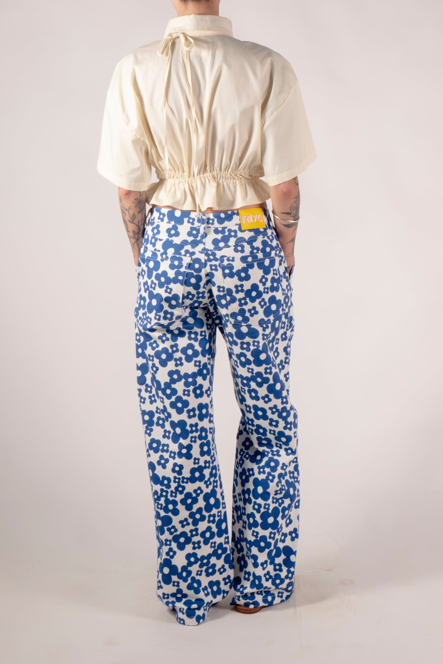 Printed cotton flower pants