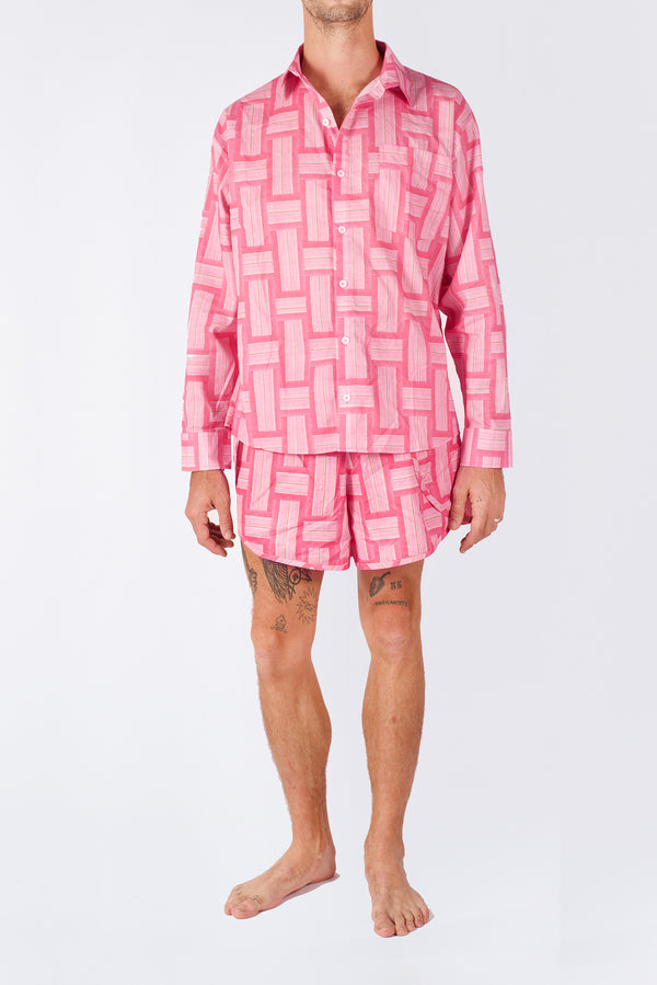 Printed pink long sleeves palma shirt