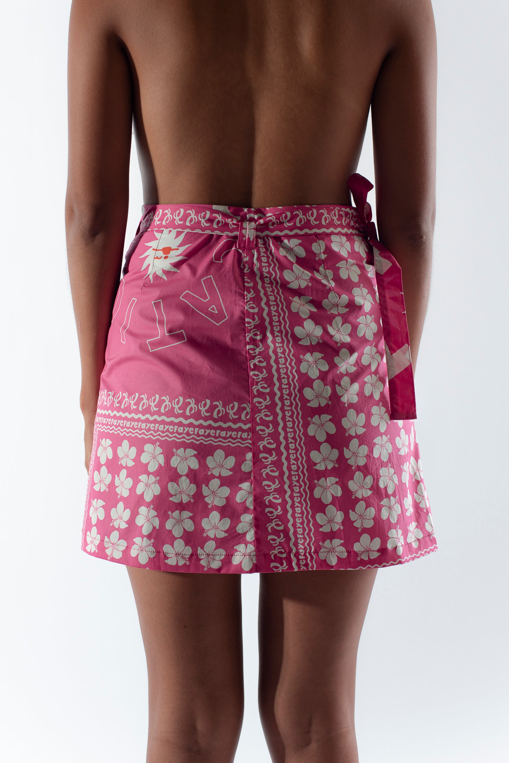 Floral bandana printed wrapping skirt