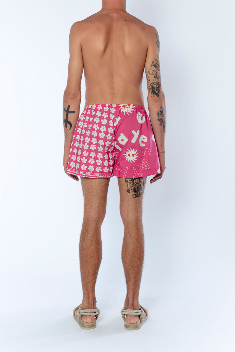 Floral bandana pink shorts