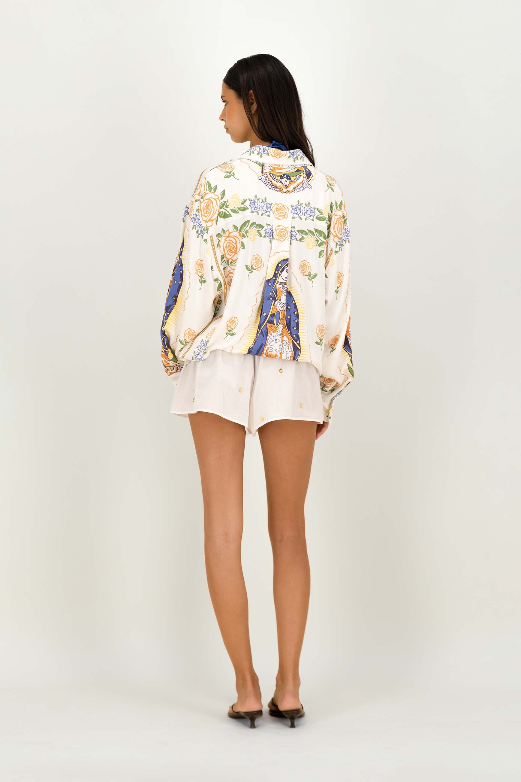 VIRGIN DE GUADALUPE PRINTED LONG-SLEEVES BUTTON DOWN SHIRT
