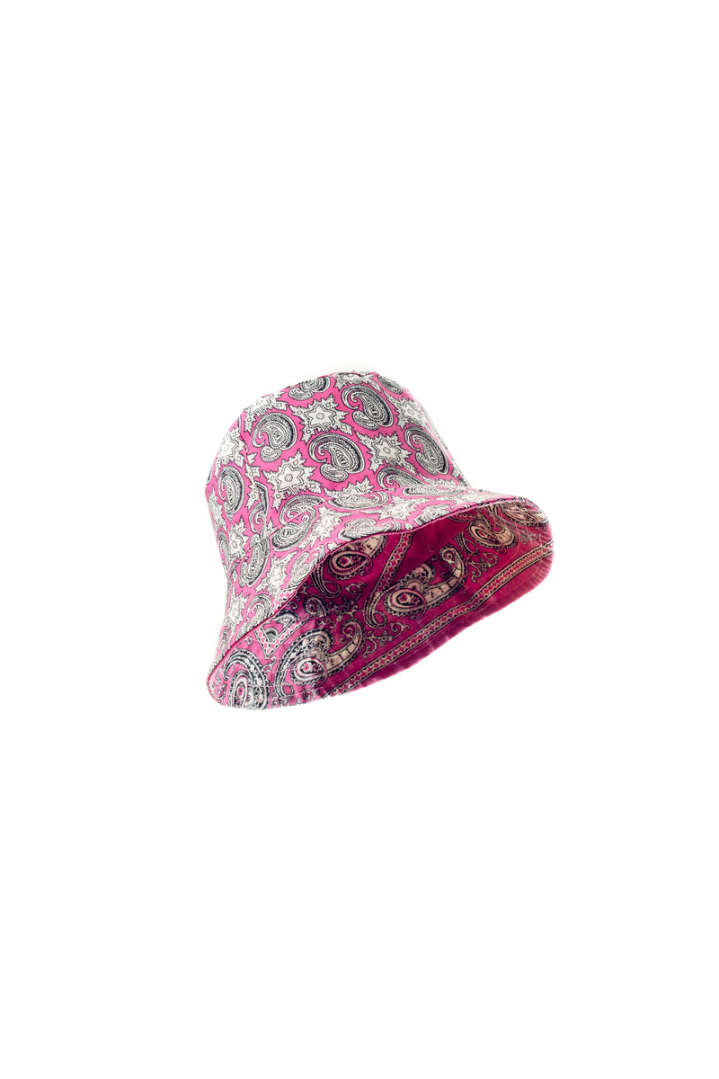 Printed bandana pink bucket hat 