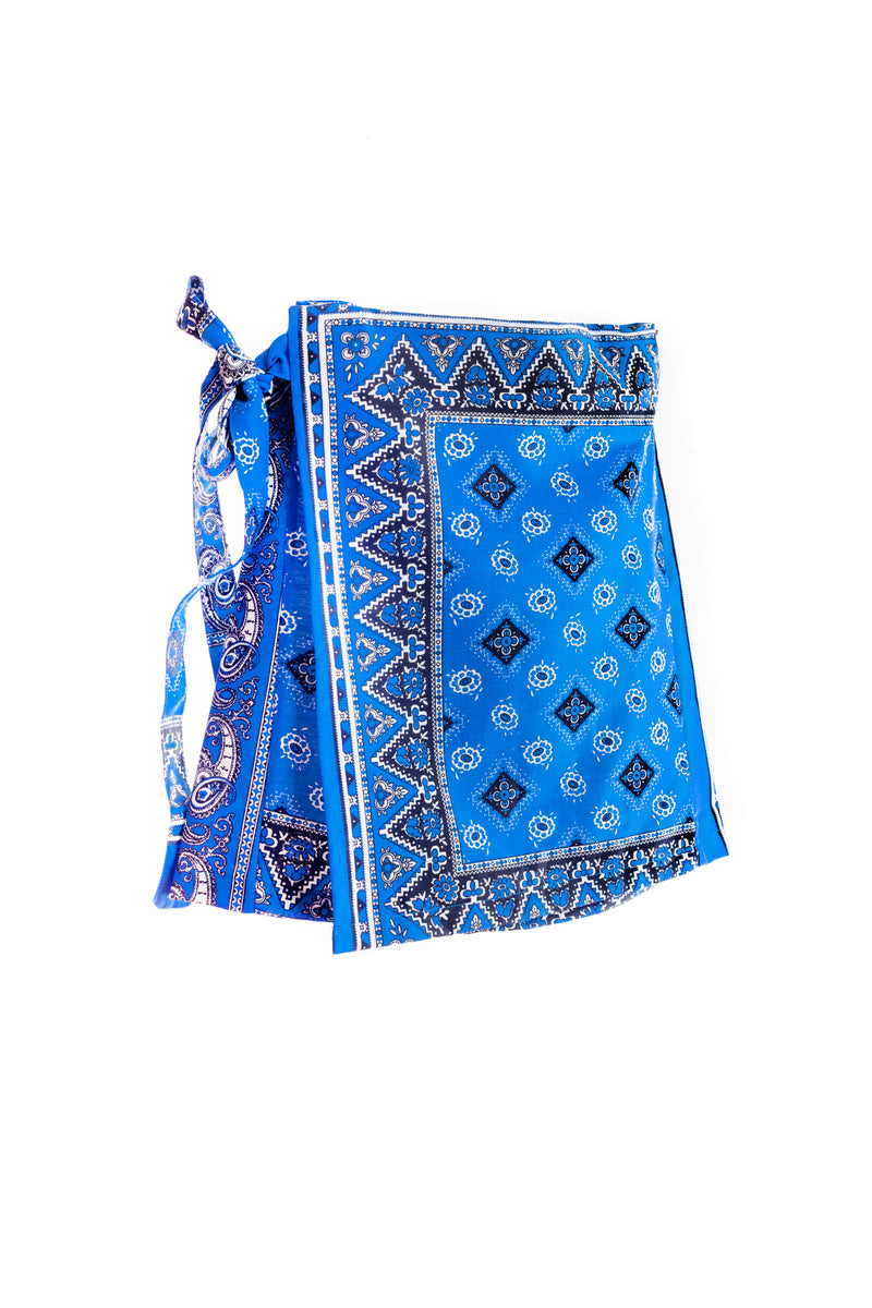 blue skirt bandana beach apparel