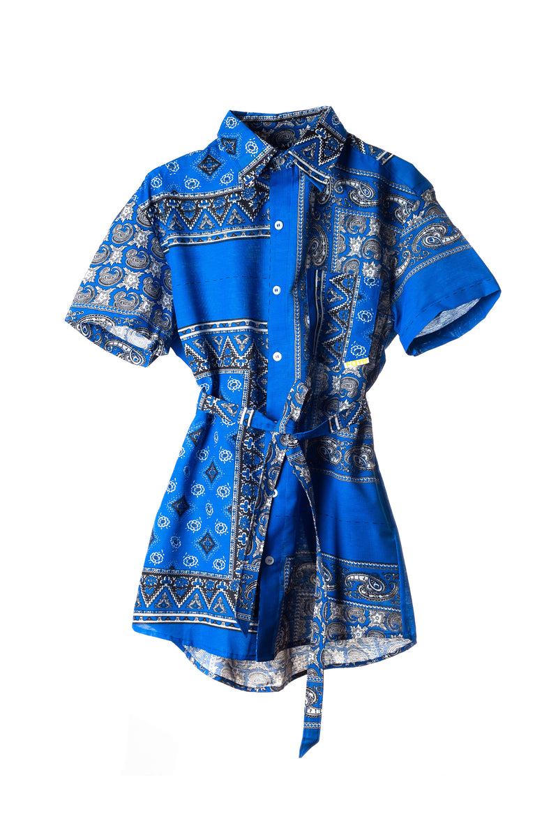 blue dress bandana beach apparel