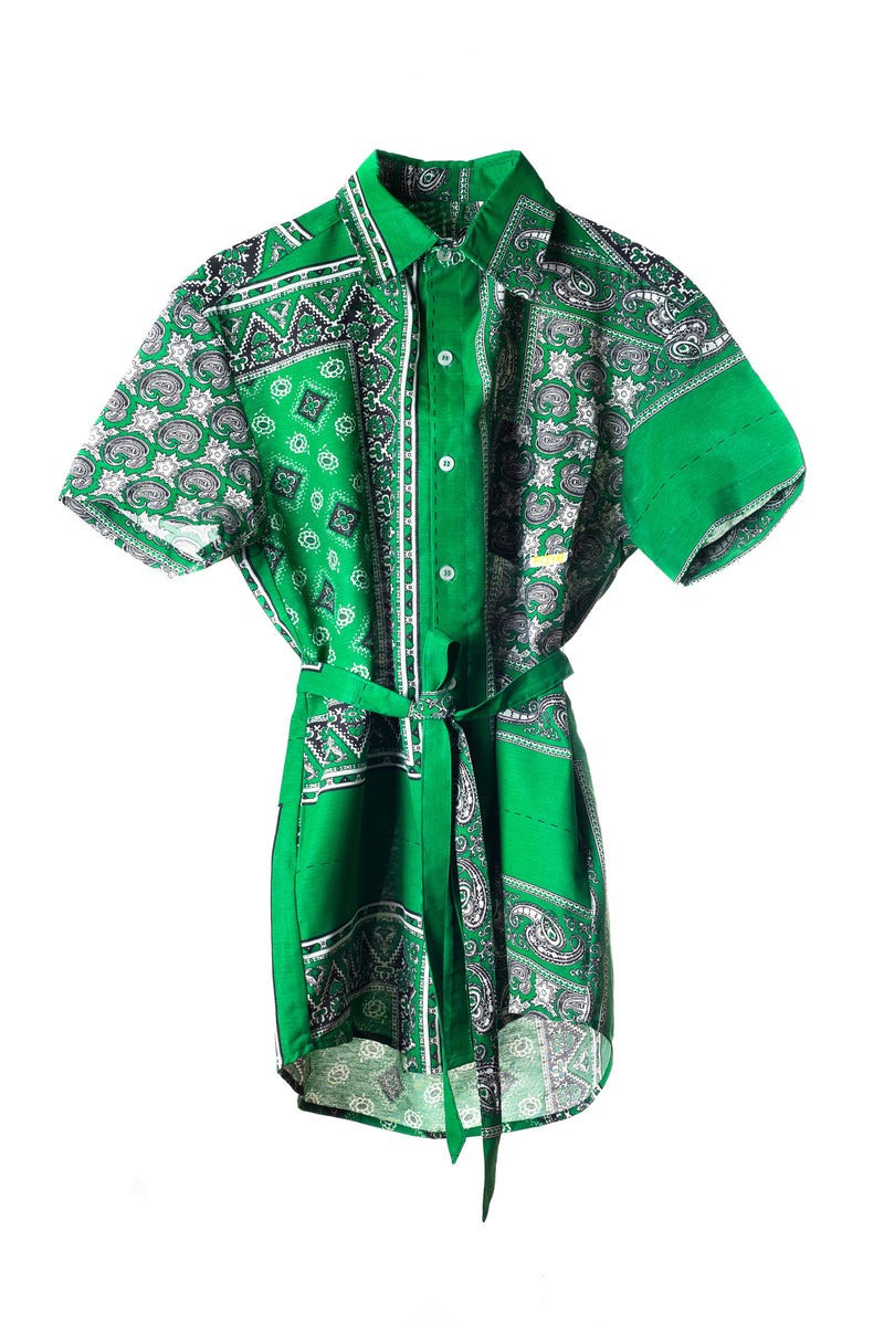 green dress bandana beach apparel