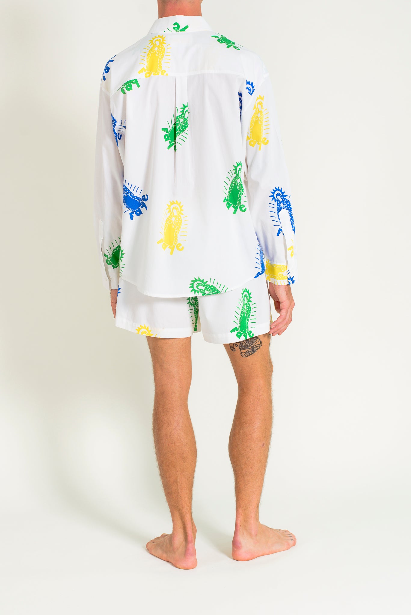 Printed long sleeves sunrise shirt