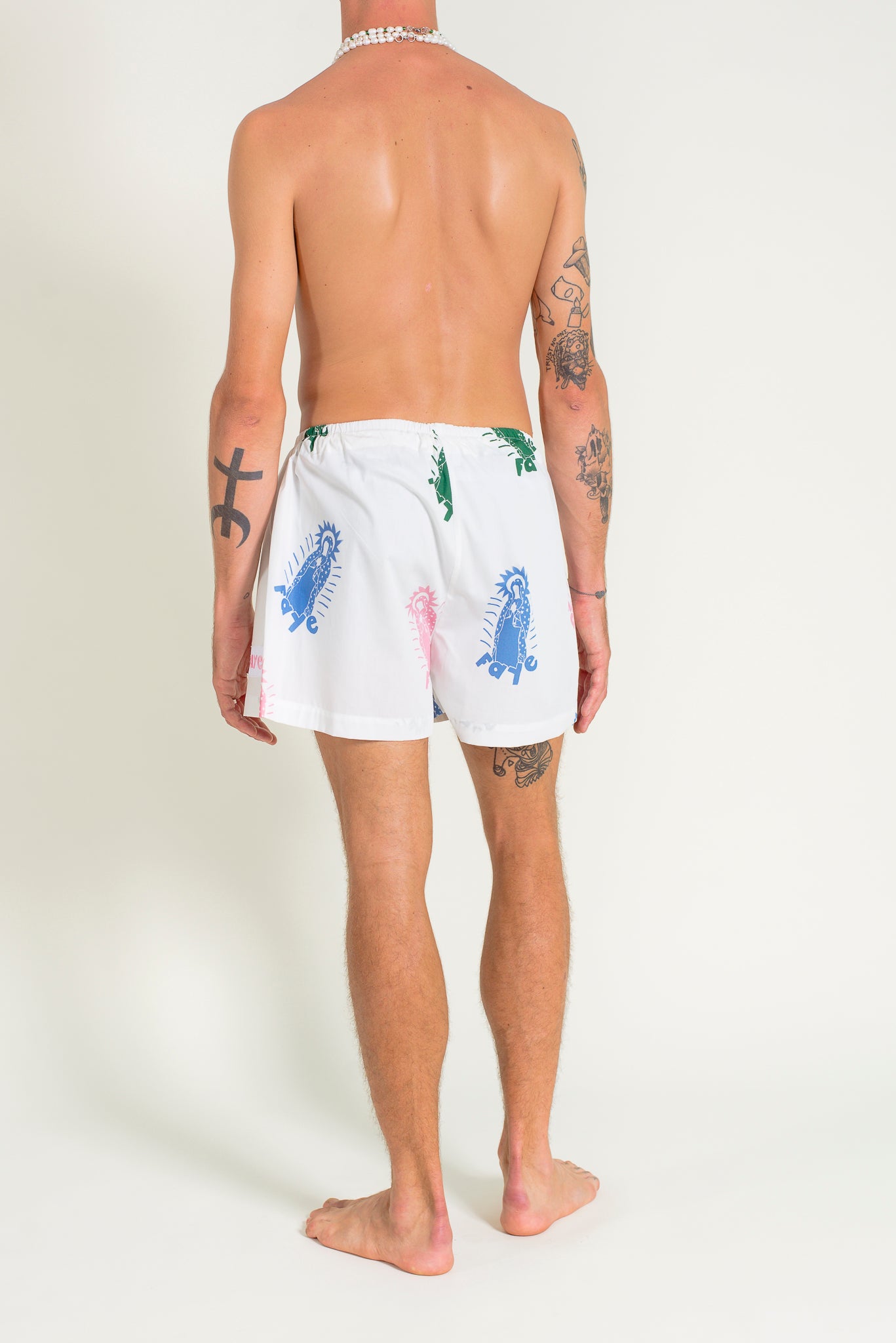 Overall printed cotton shorts 