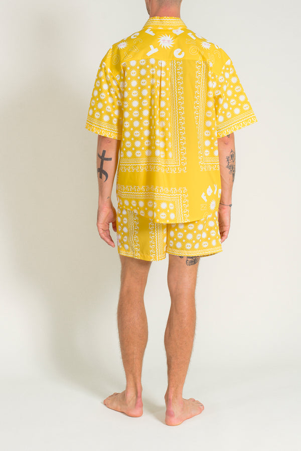 Button down printed bandana shirt
