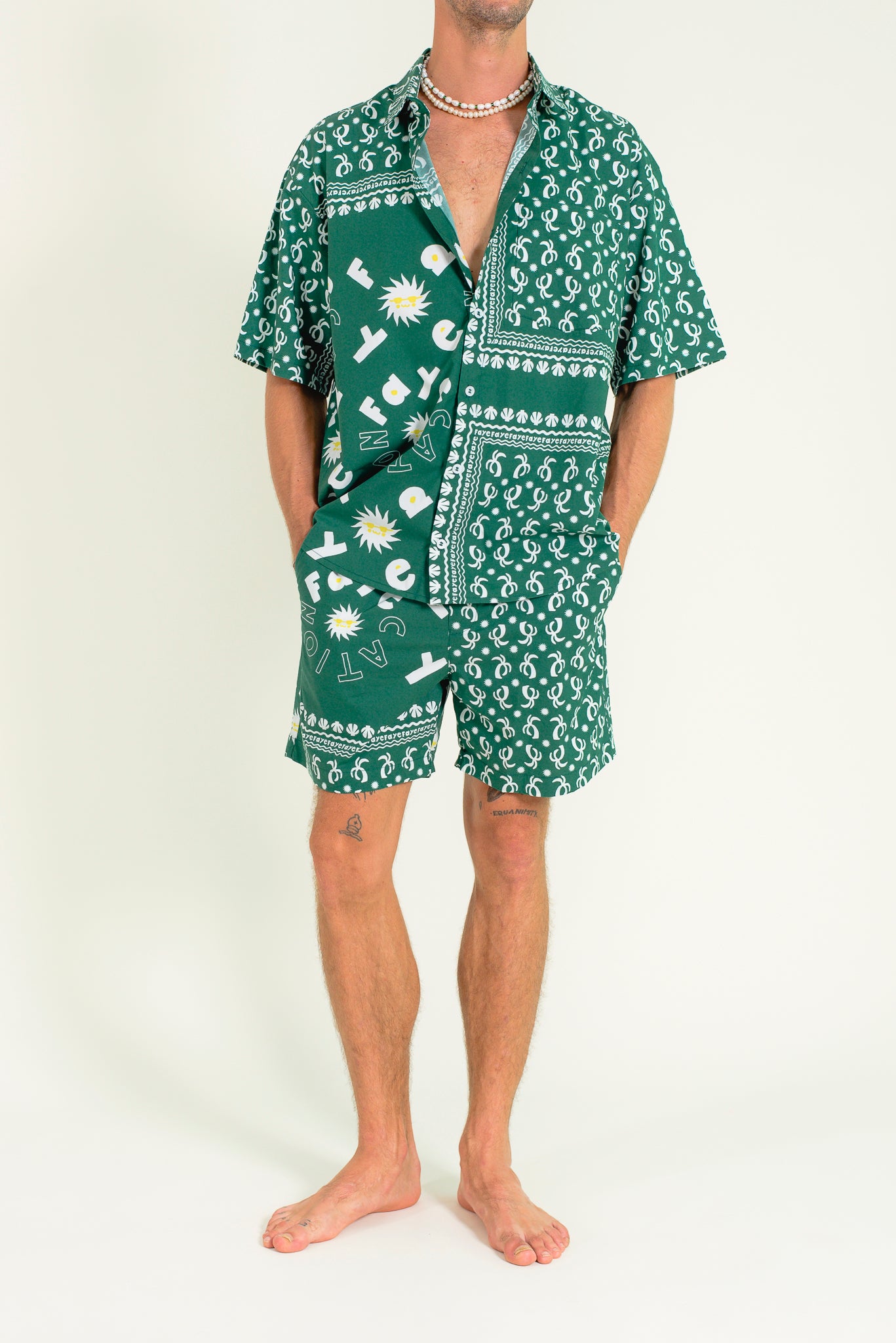 Cotton printed bandana shorts