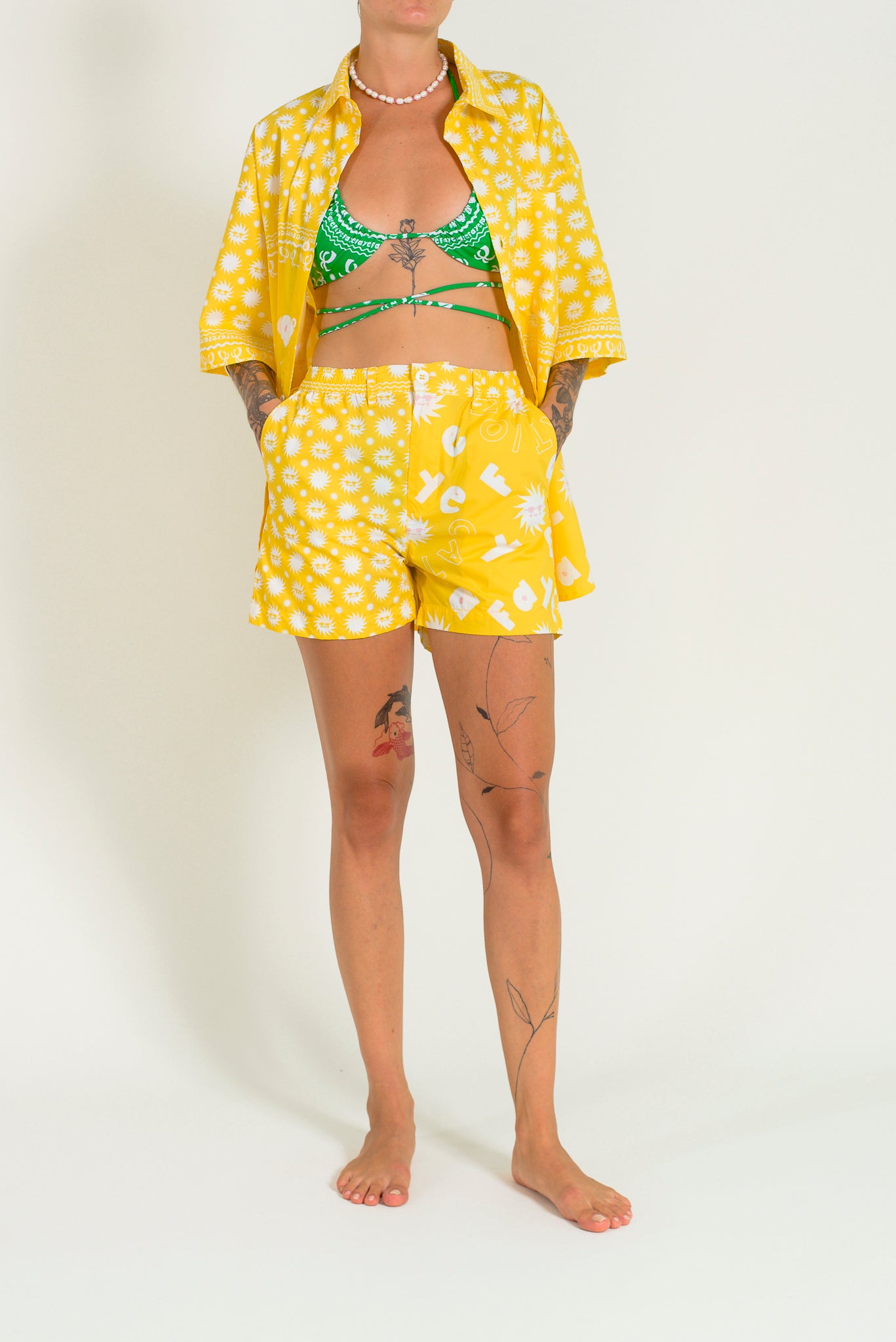 Button down printed bandana shirt