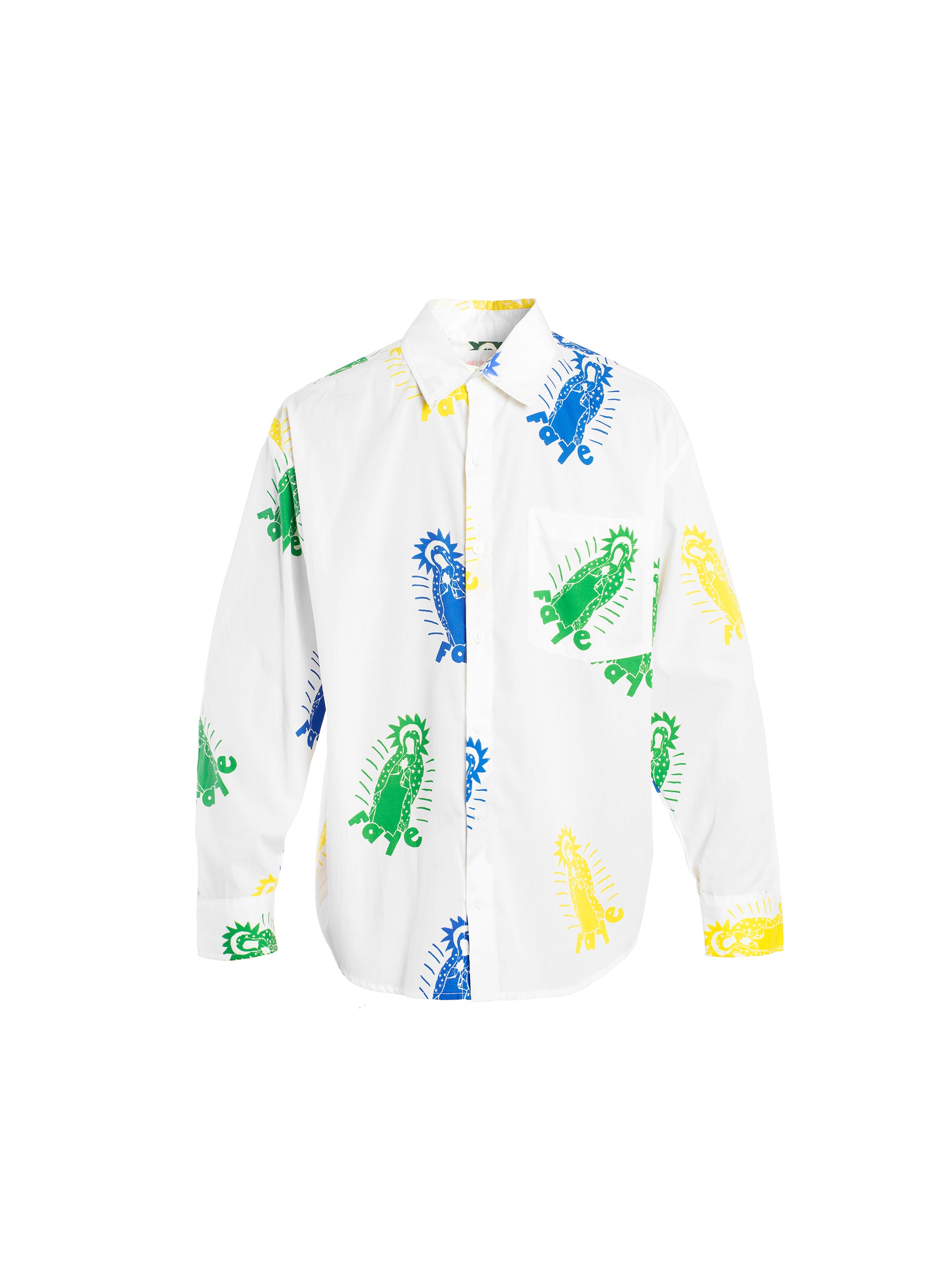 Printed long sleeves sunrise shirt