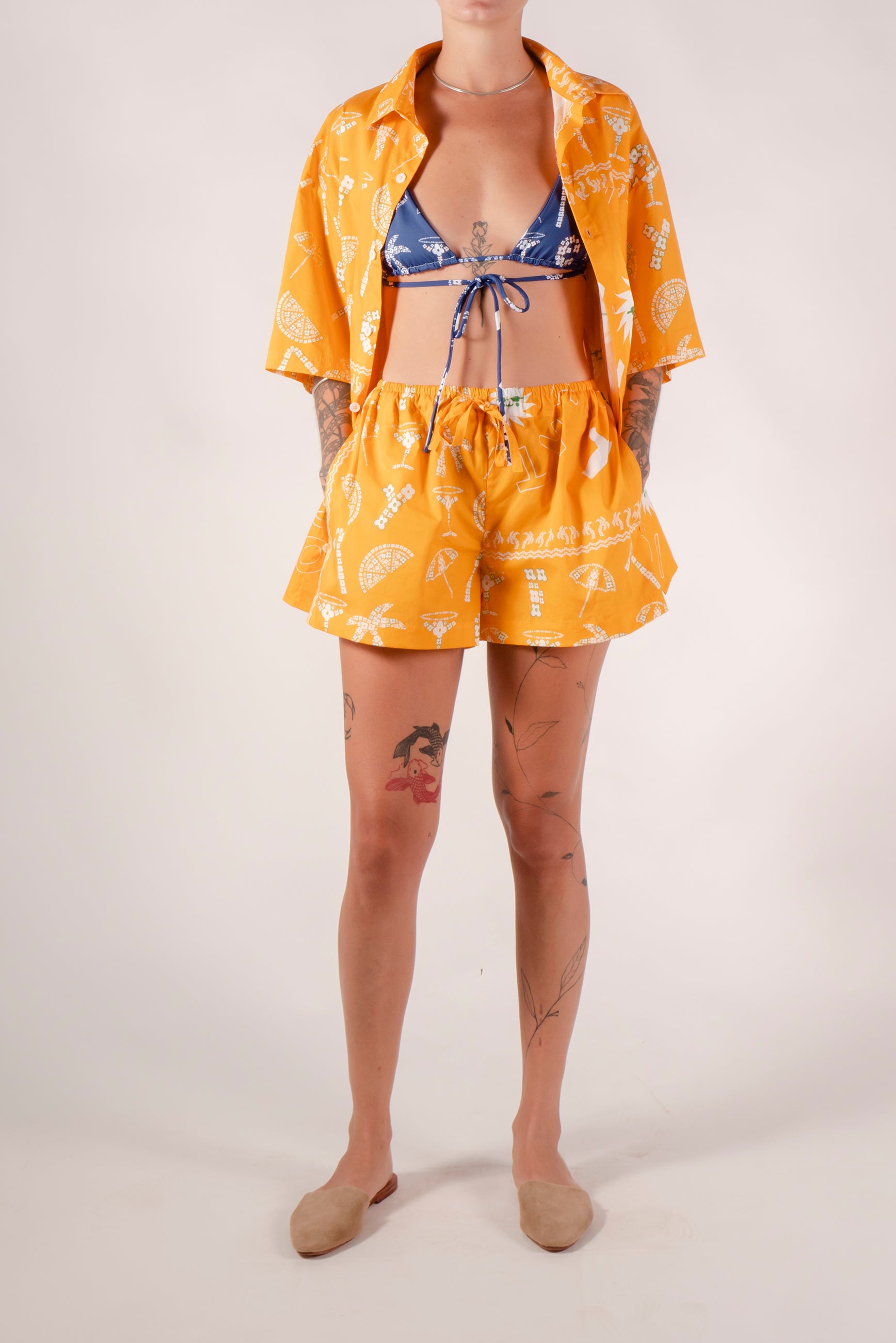 Bandana printed cotton shorts 
