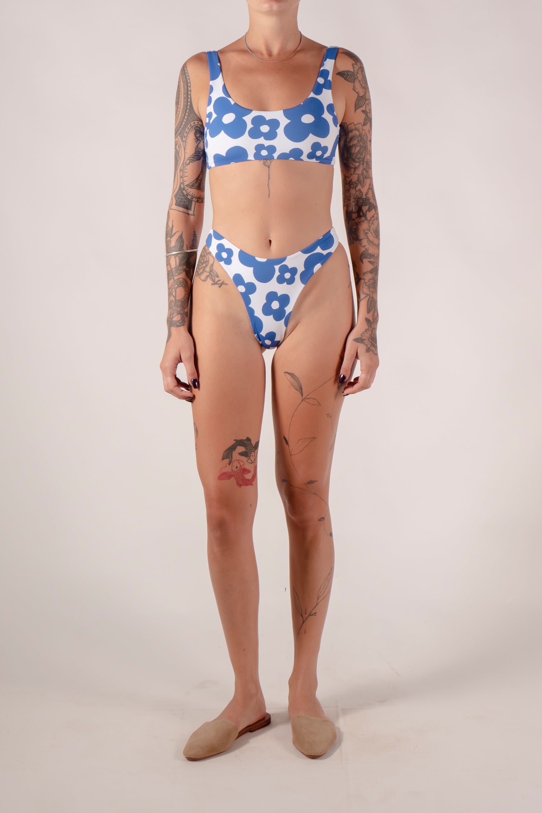 Printed cheeky bikini bottom