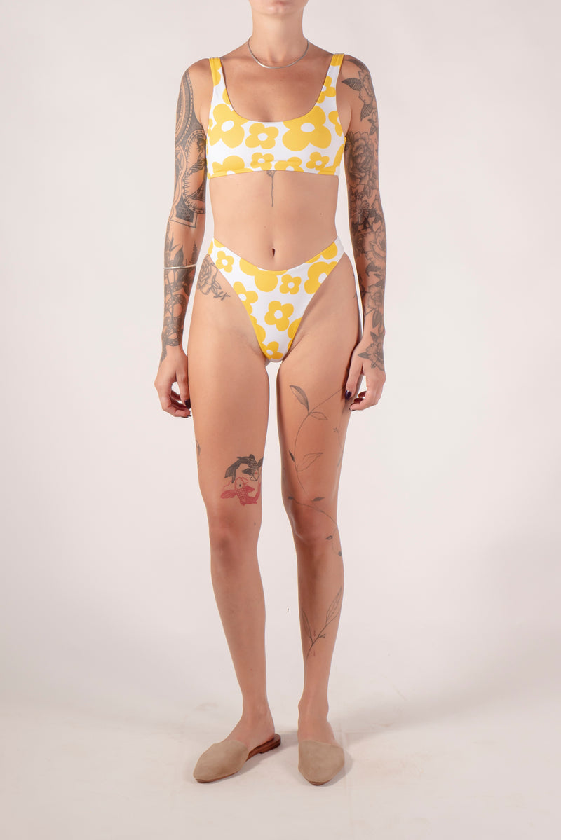 Printed cheeky bikini bottom