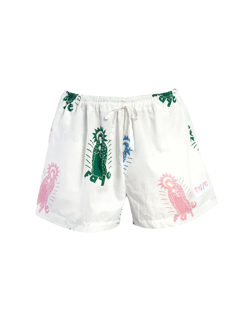 Overall printed cotton shorts 